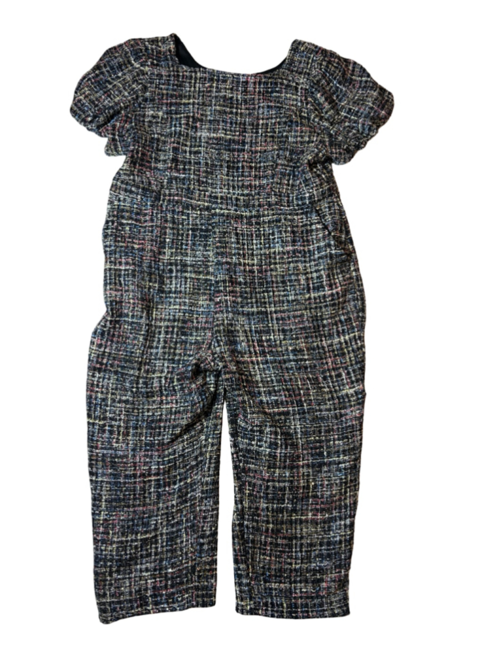 Ivy City Co Roxie Multicolor Tweed Puff Sleeve Jumpsuit NWT Size 3X